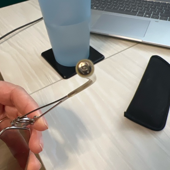 Chanel CC Logo Rimless Sunglasses / Glasses Y2K Crystal Logo Silver Frame - Picture 10 of 12